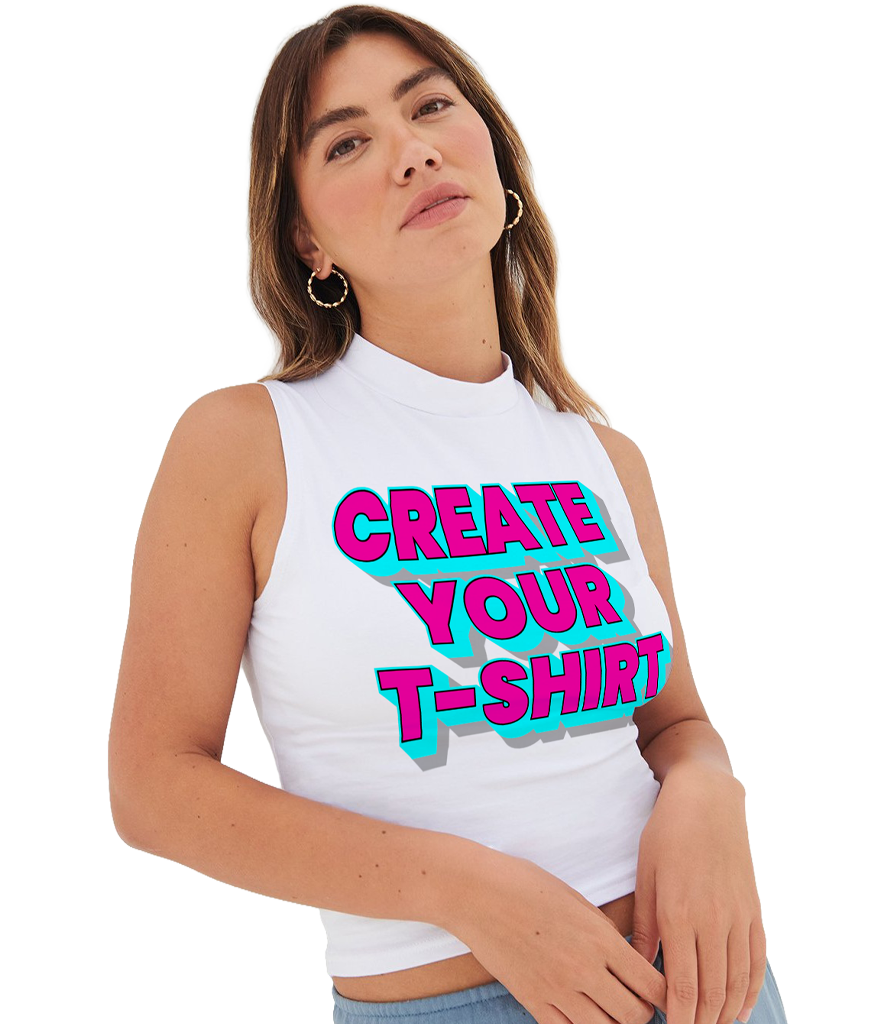 Women's high neck crop vest